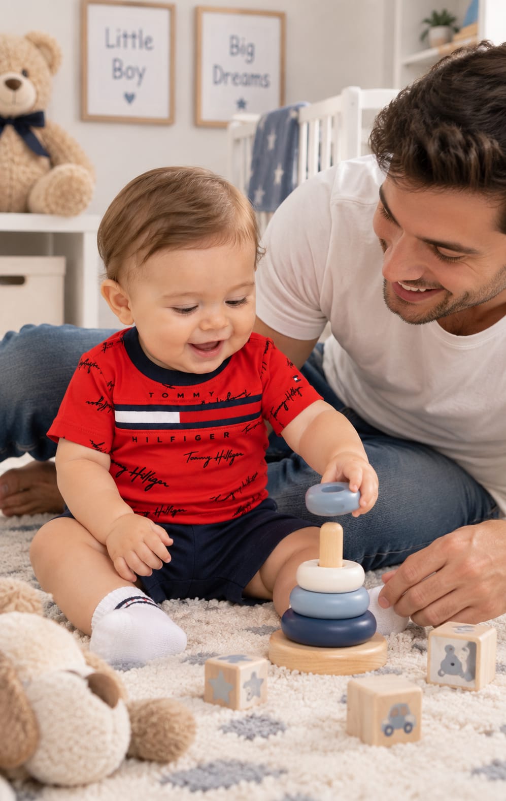 Playera Tommy Hilfiger para Bebé 3 a 6 Meses Roja