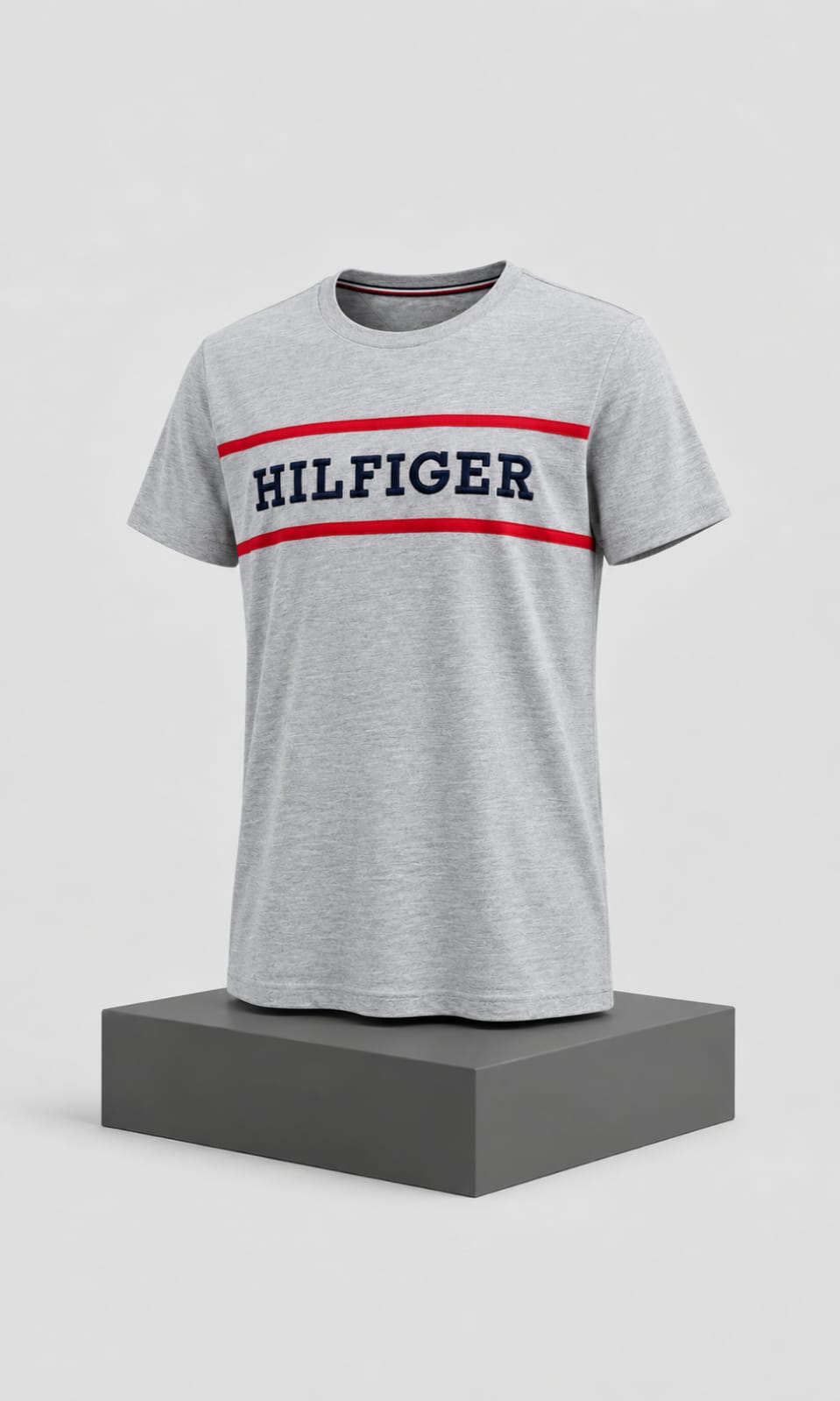 Playera para Hombre Gris Cuello Redondo Tommy Hilfiger