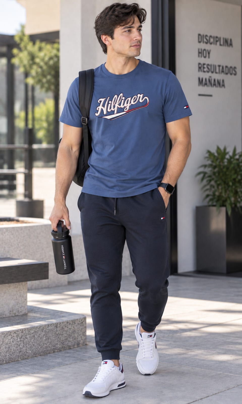 Playera para Hombre Azul de Manga Corta Cuello Redondo Tommy Hilfiger
