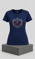 Playera para Mujer Azul Marino Cuello Redondo Manga Corta Tommy Hilfiger