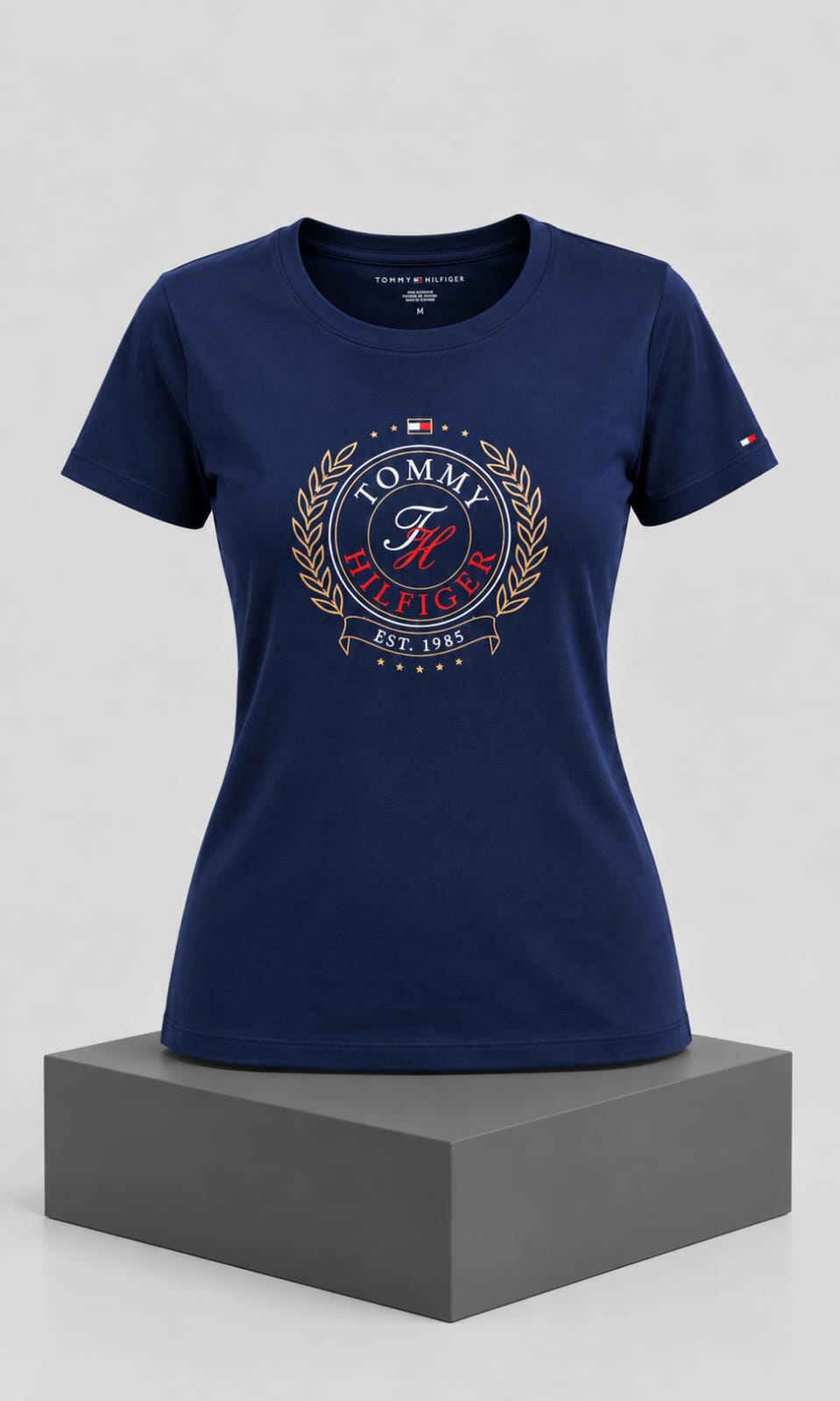 Playera para Mujer Azul Marino Cuello Redondo Manga Corta Tommy Hilfiger