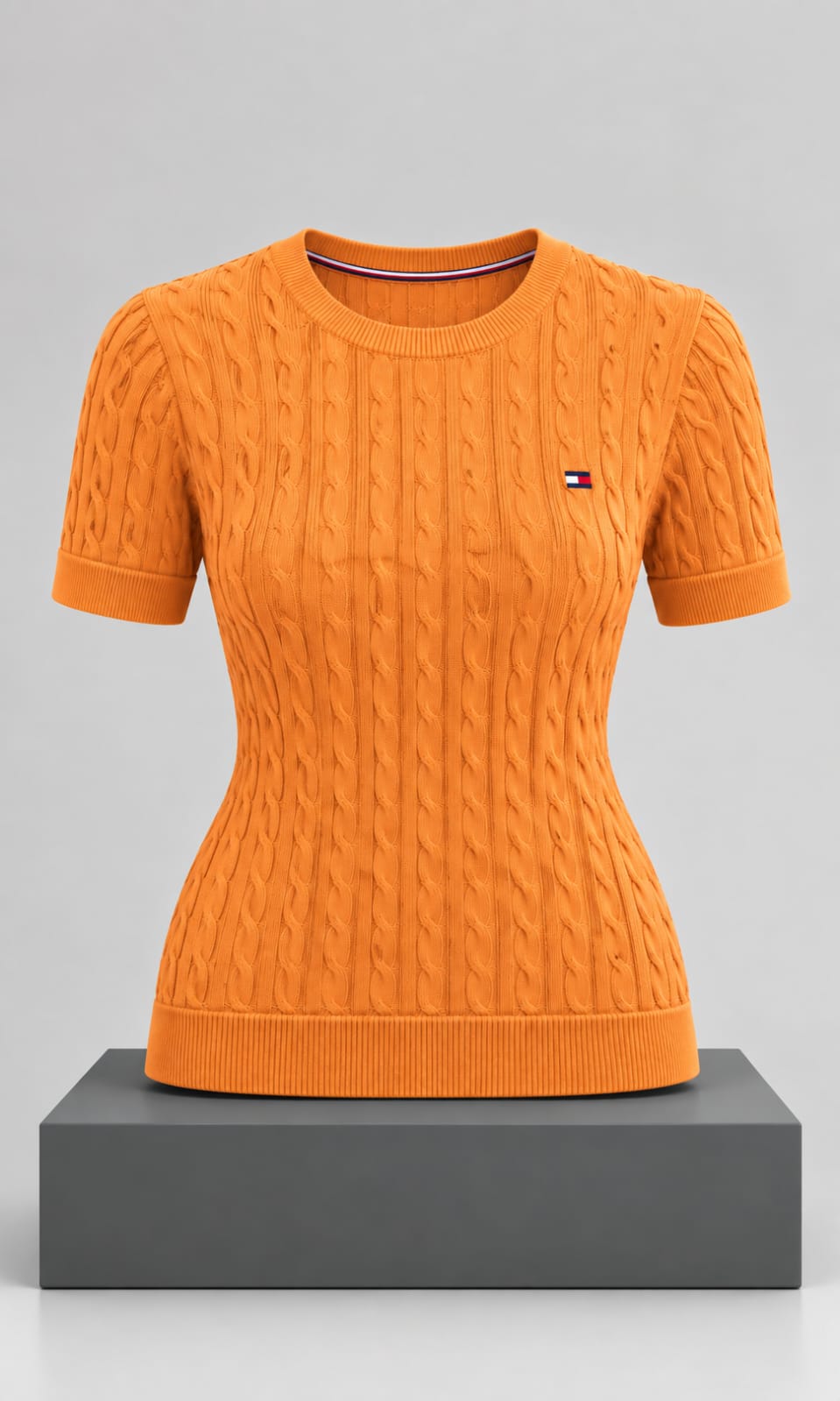 Blusa Tejido para Mujer Naranja Manga Corta Tommy Hilfiger