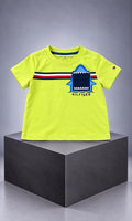 Playera Tommy Hilfiger de manga corta para bebé 6-9 meses amarilla neón