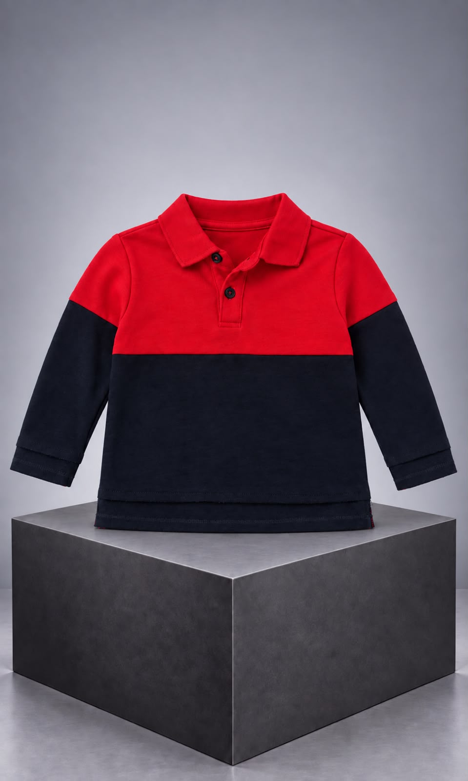 Playera de manga larga First Impressions para bebé 6-9 meses roja y azul marino