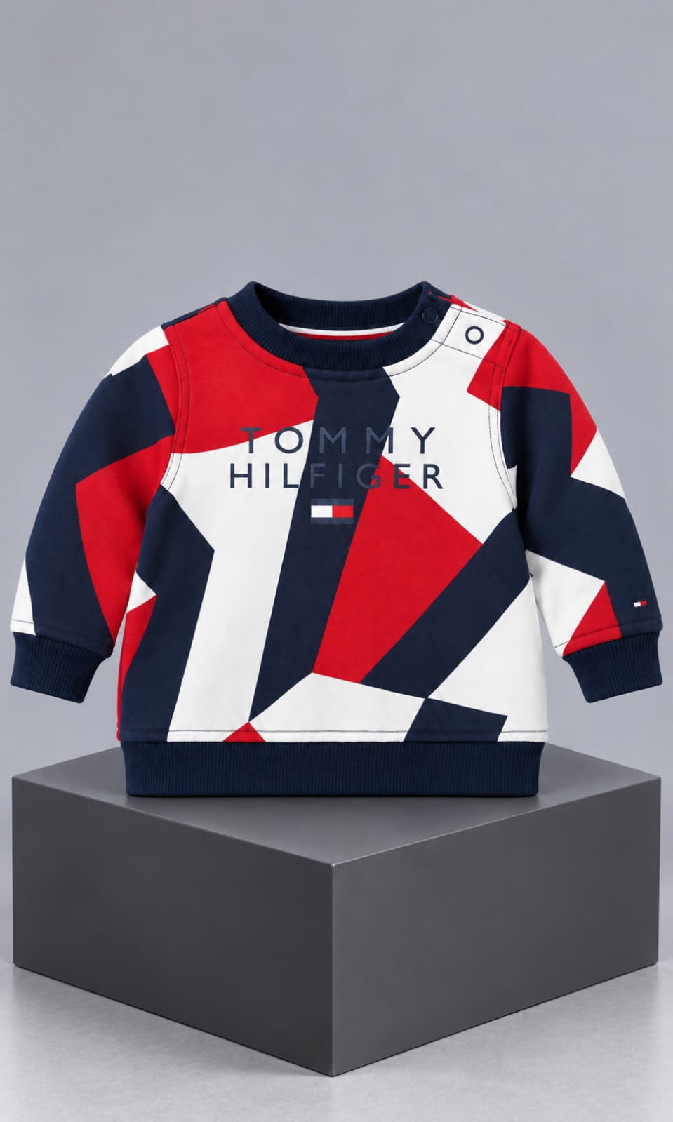 Sudadera Tommy Hilfiger para bebé 3-6 meses roja, azul marino y blanca