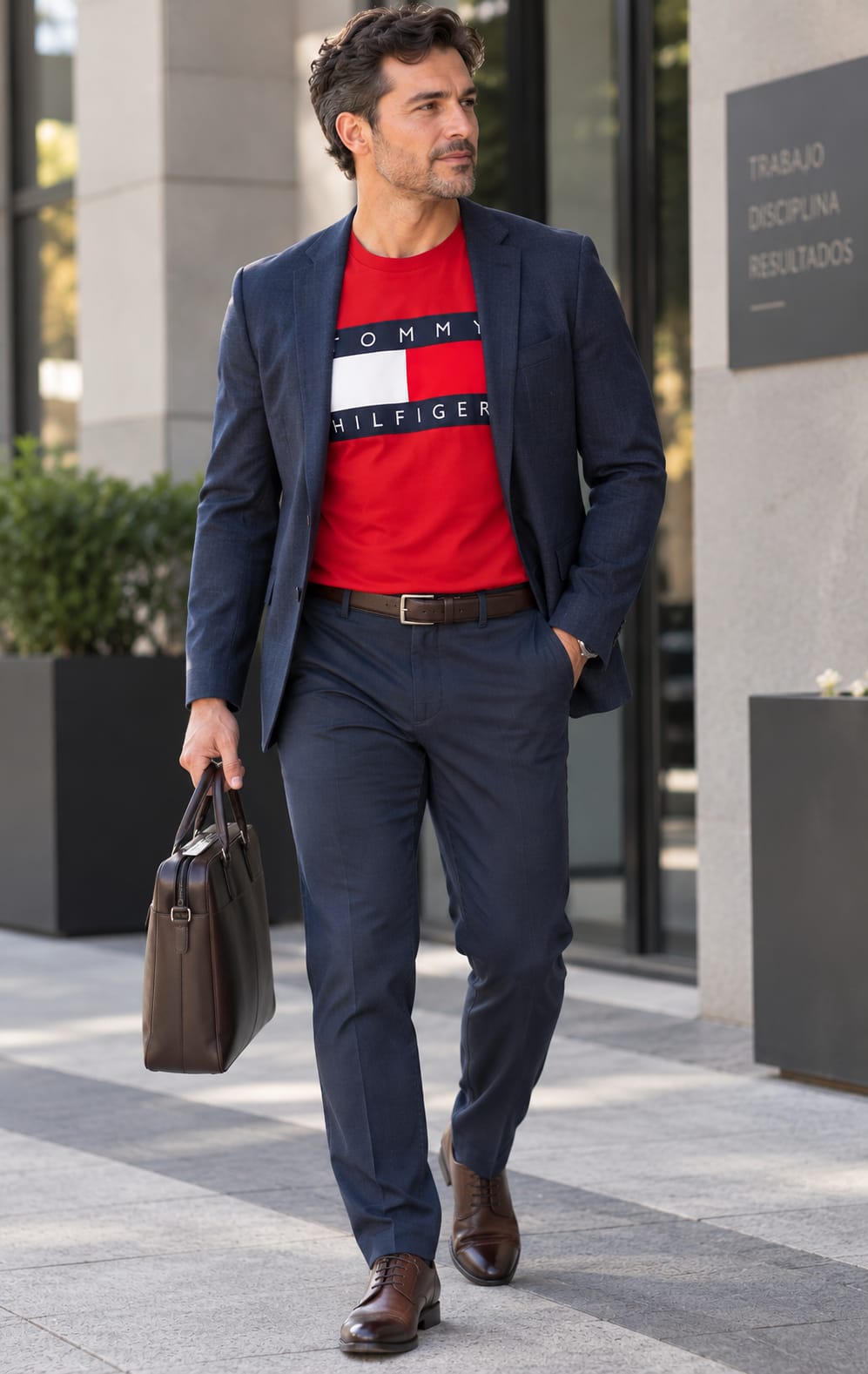 Playera para Hombre Roja Cuello Redondo Tommy Hilfiger