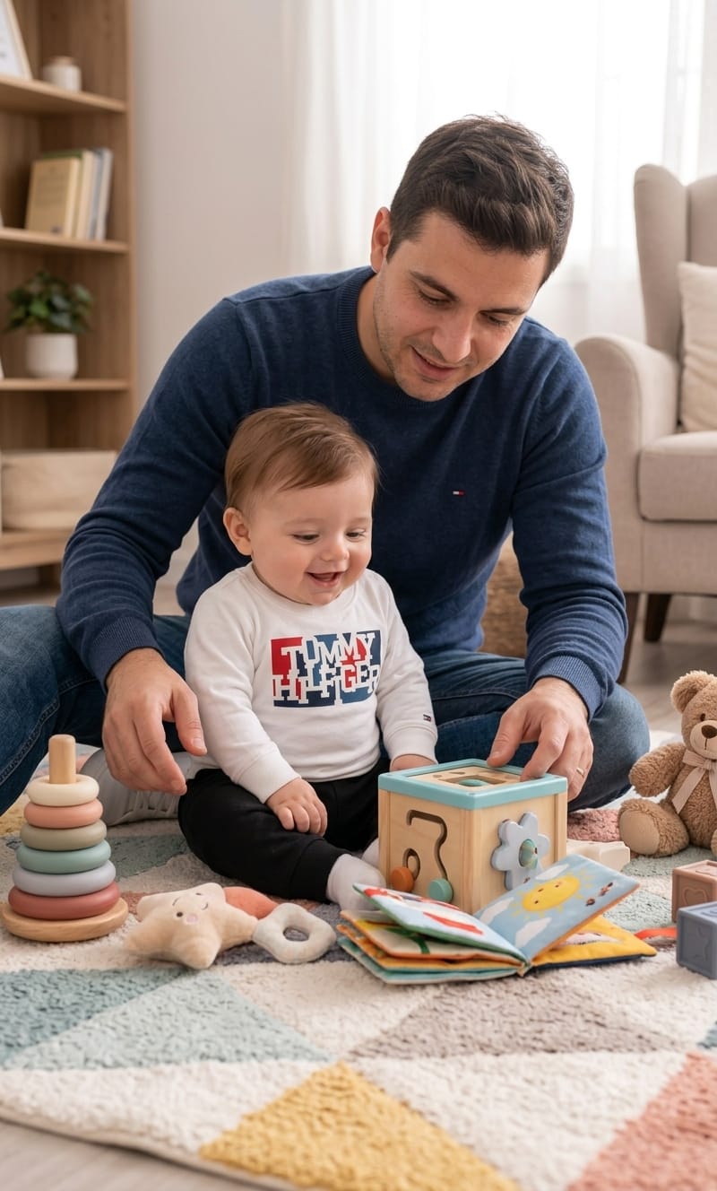 Playera Tommy Hilfiger para bebé 3-6 meses color blanco Manga Larga