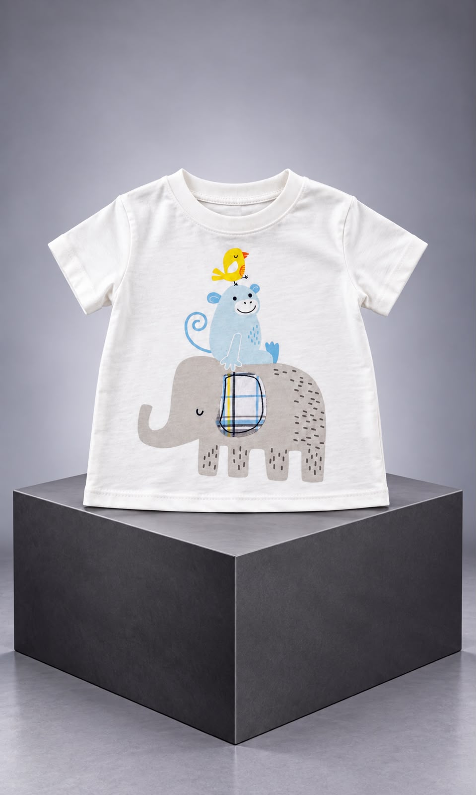 Playera First Impressions de manga corta para bebé 6-9 meses blanca