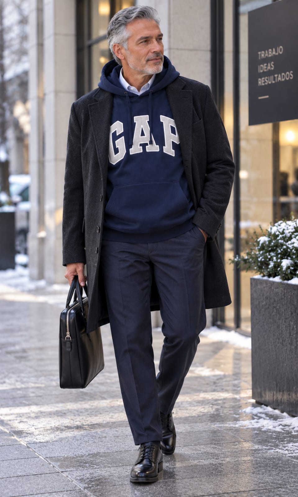 Sudadera GAP para Hombre Azul Marino con Capucha y Bolsillo Frontal