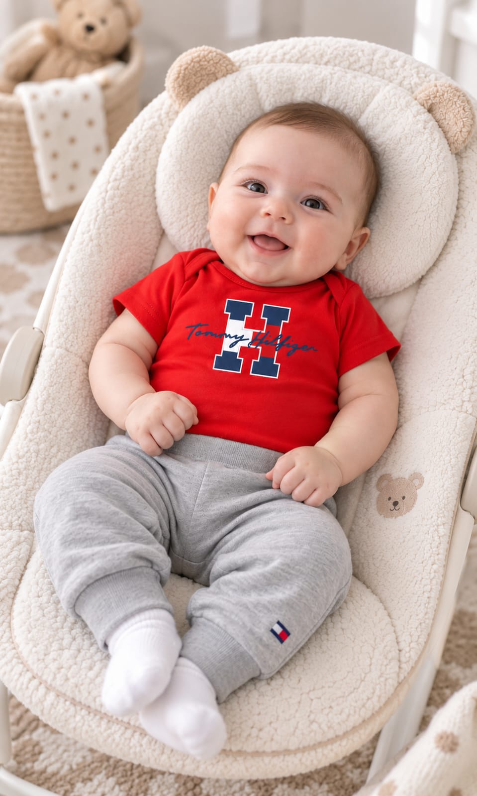 Conjunto Tommy Hilfiger de 2 Pañaleros y Pants para Bebé 0 a 3 Meses