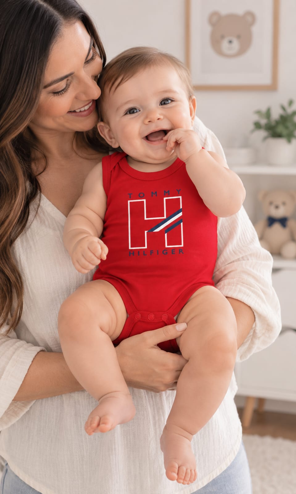 Pack de 3 Pañaleros Tommy Hilfiger para Bebé 3 a 6 Meses Azul Marino, Blanco y Rojo