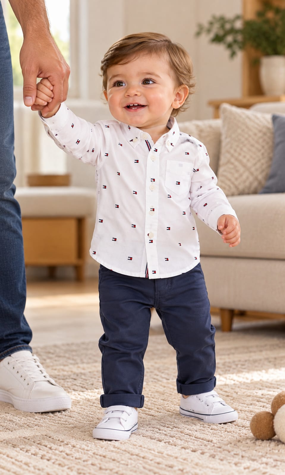 Camisa de manga larga para bebé de 12 meses en blanco – Tommy Hilfiger