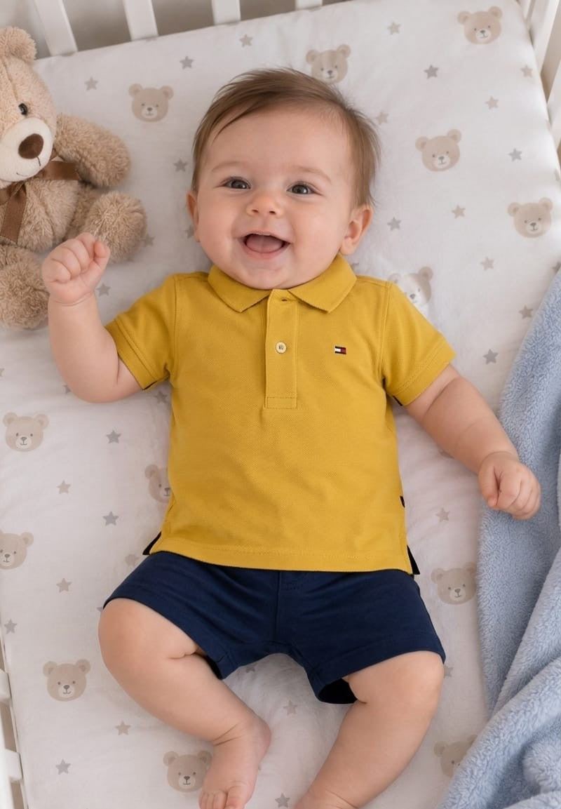 Playera para Bebé 3 a 6 Meses Color Mostaza