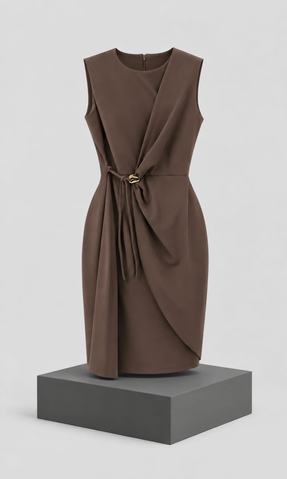 Vestido Calvin Klein para Mujer Color Café con Diseño Cruzado