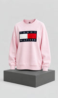 Sudadera para Mujer Rosa con Diseño Frontal y Cuello Redondo Tommy Hilfiger