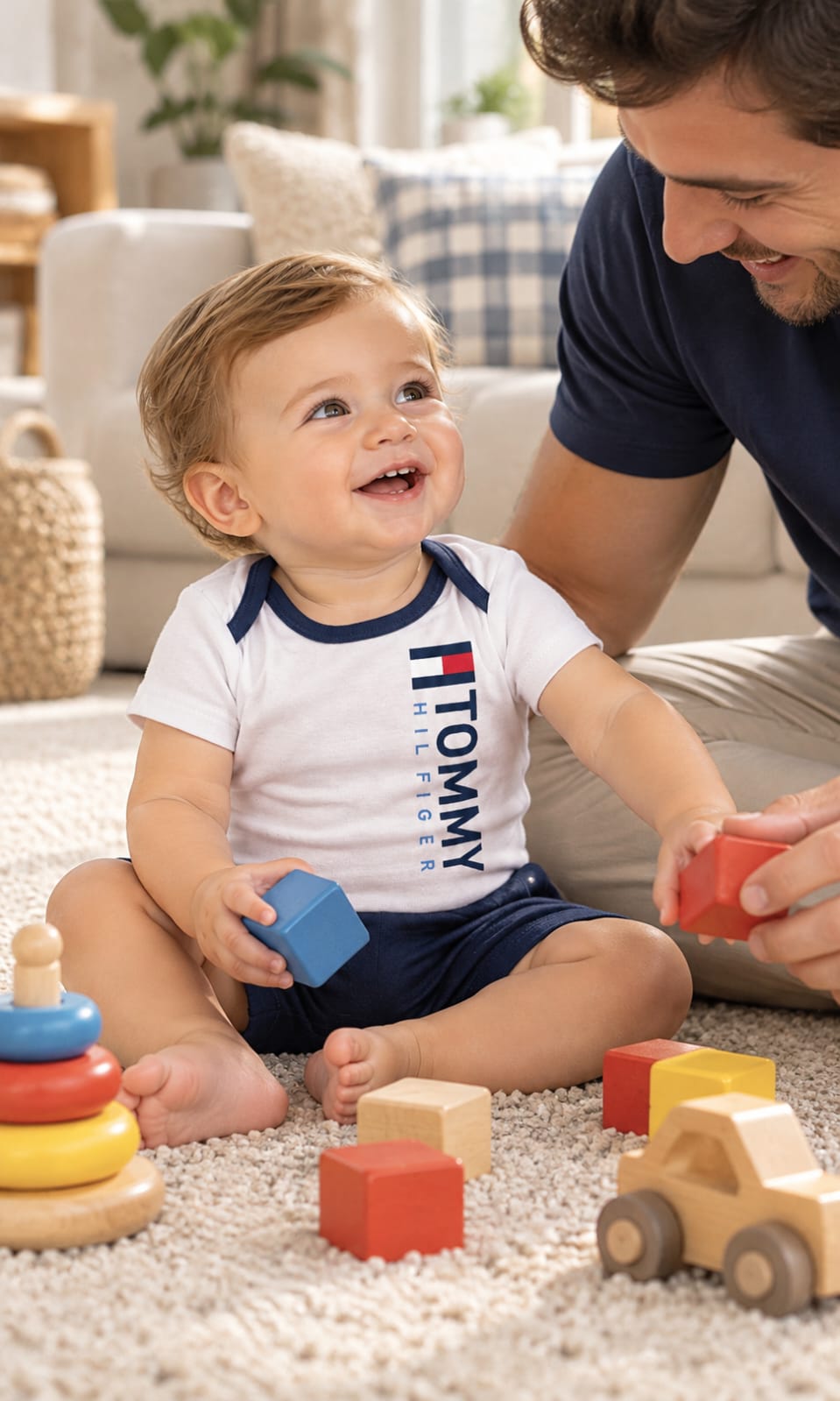 Pack de 4 Pañaleros Tommy Hilfiger para Bebé de 12 Meses en Blanco, Gris, Multicolor y Rojo