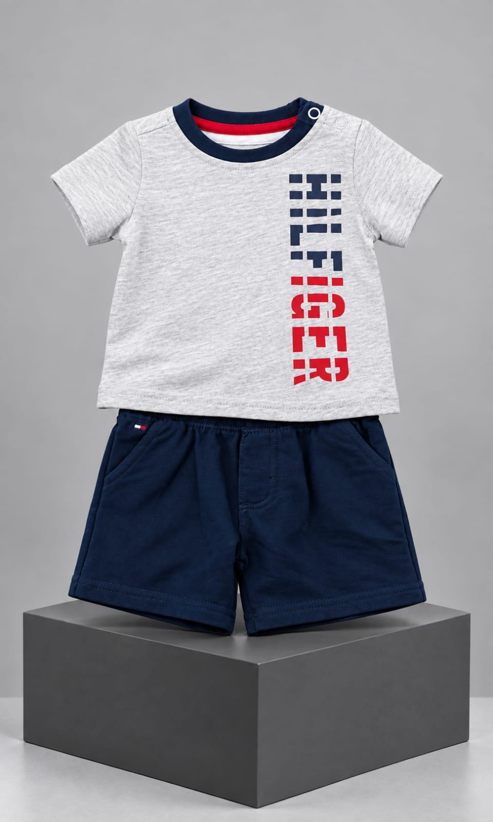 Conjunto Tommy Hilfiger para Bebé  Gris y Azul Marino