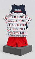 Conjunto de 3 Piezas Pañalero Playera Short para Bebé Meses Tommy Hilfiger