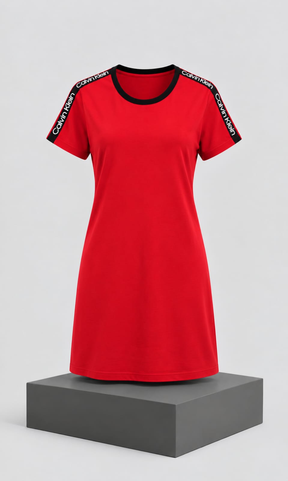 Vestido Corto para Mujer Rojo con Cuello Redondo Calvin Klein