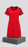 Vestido Corto para Mujer Rojo con Cuello Redondo Calvin Klein