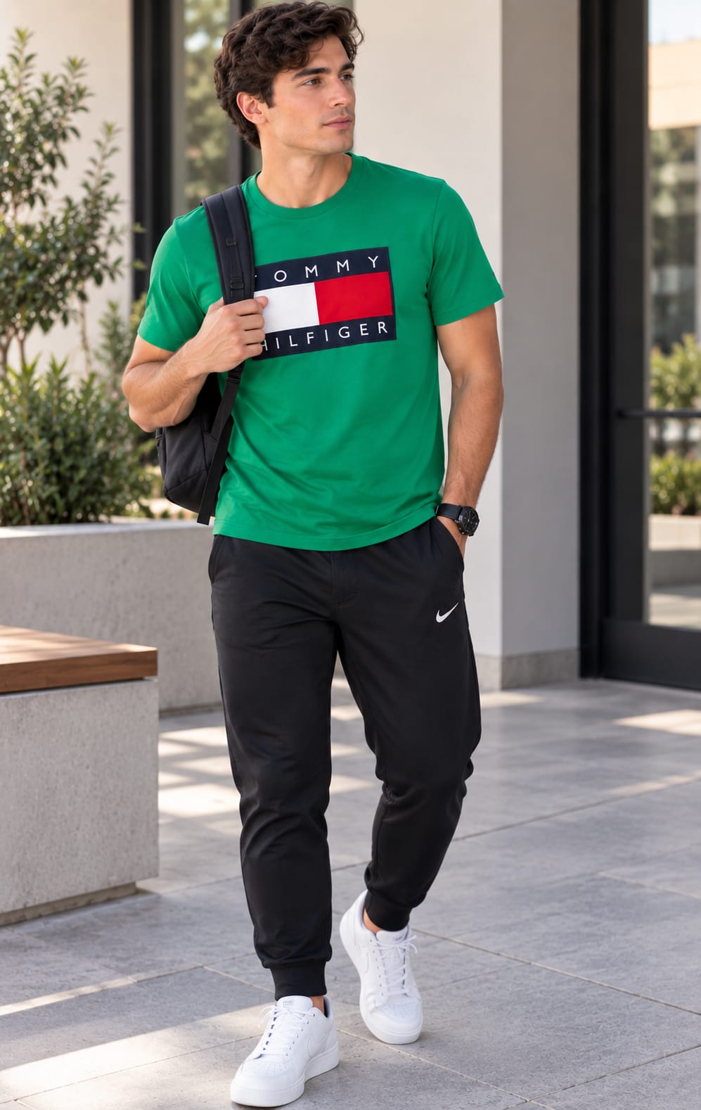 Playera para Hombre Verde Cuello Redondo Manga Corta Tommy Hilfiger