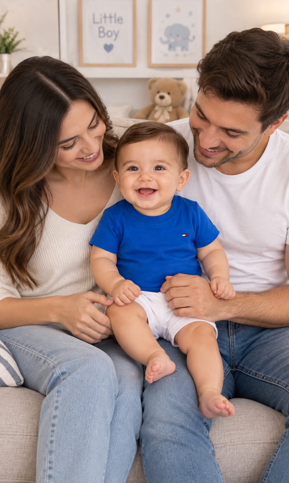 Playera Tommy Hilfiger de Manga Corta para Bebé 3 a 6 Meses Azul