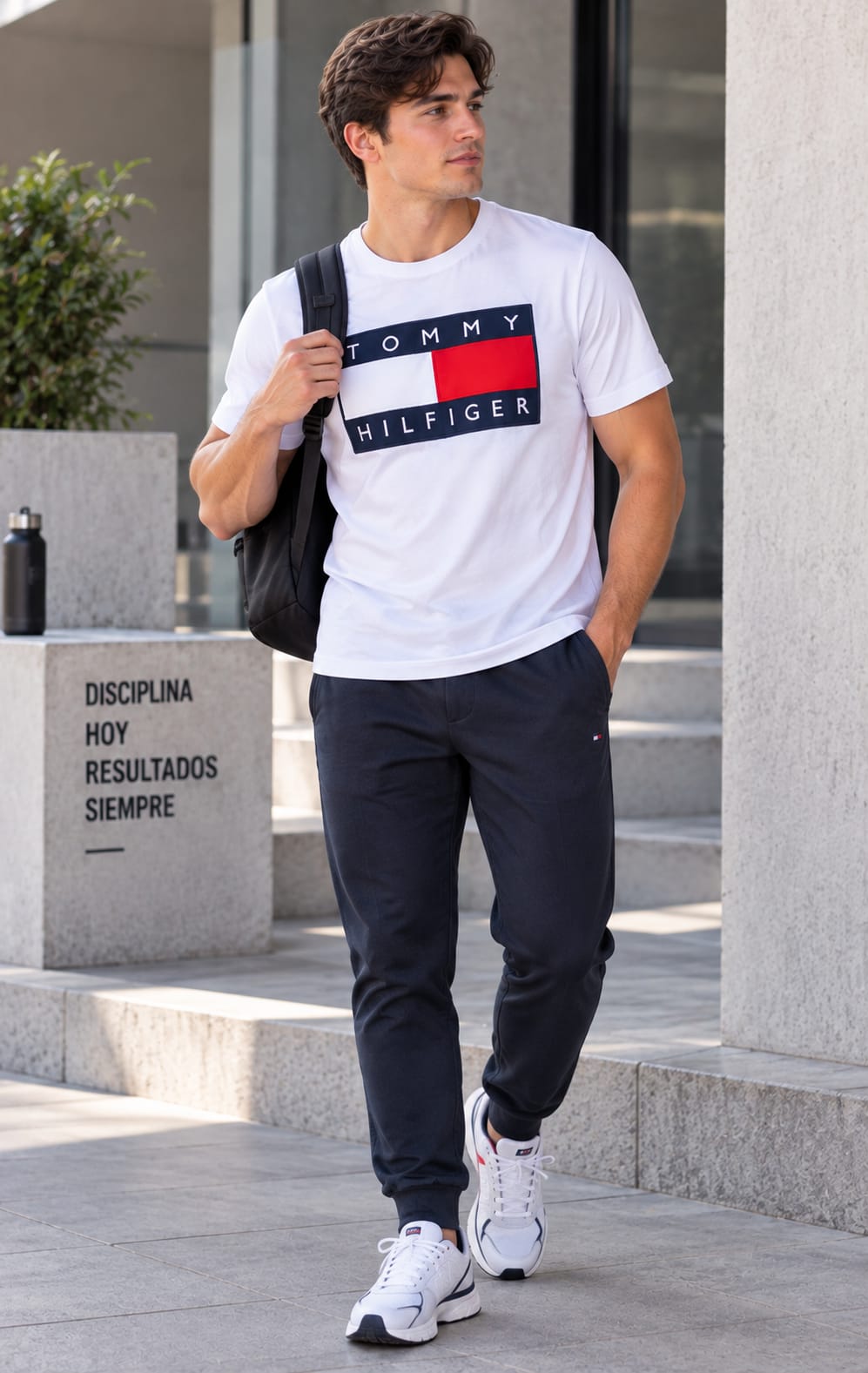 Playera para Hombre Blanca Cuello Redondo Manga Tommy Hilfiger