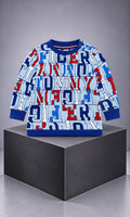 Sudadera Tommy Hilfiger para bebé de 12 meses en azul claro, azul marino, rojo y blanco