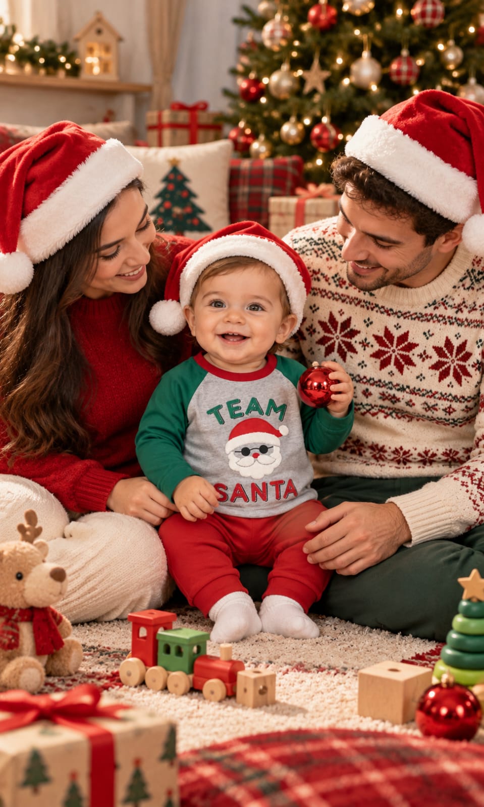 Playera de manga larga para bebé de 12 meses en gris, verde y rojo