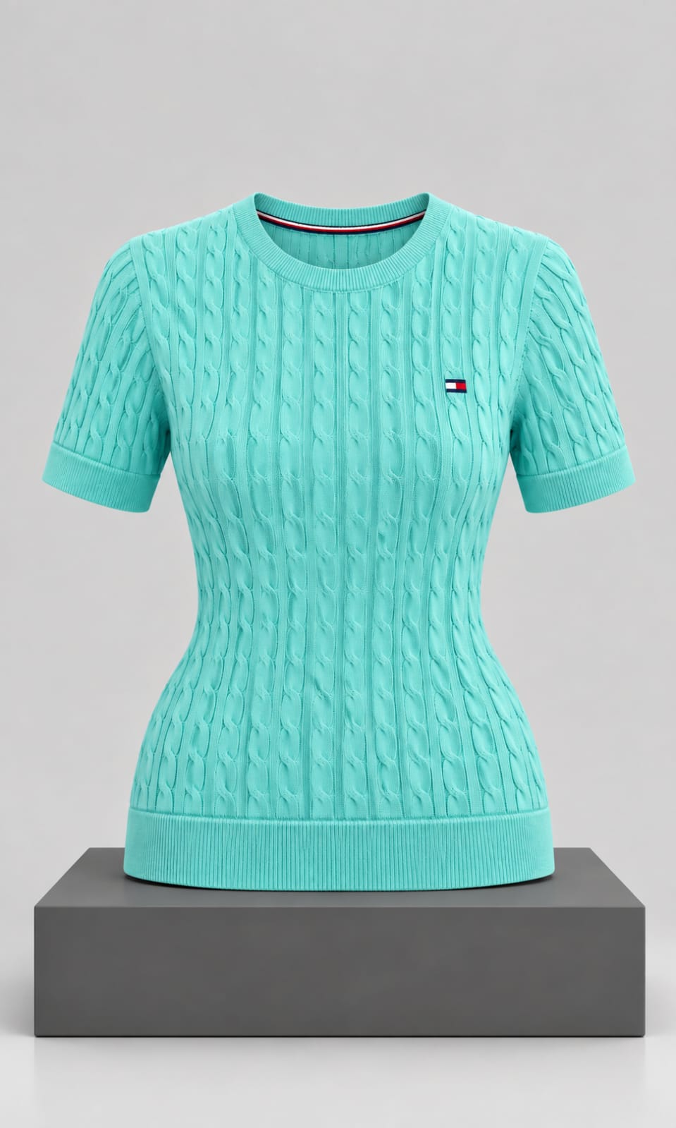 Blusa Tejido para Mujer Turquesa Manga Corta Tommy Hilfiger