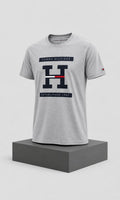 Playera para Hombre Gris Cuello Redondo Manga Corta Tommy Hilfiger