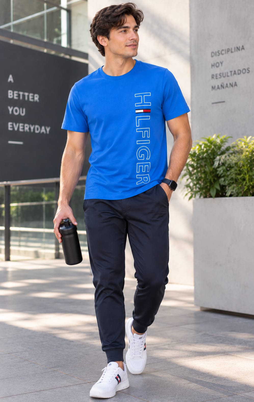 Playera para Hombre Azul Cuello Redondo Tommy Hilfiger