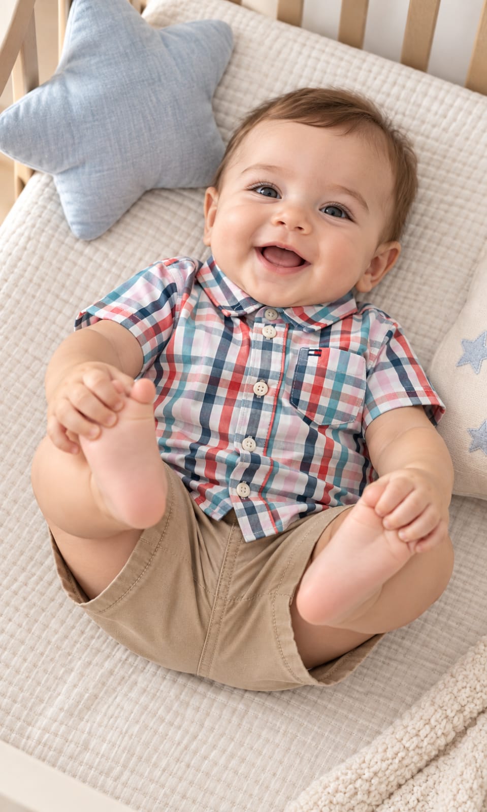 Conjunto Tommy Hilfiger de short y camisa para bebé 3-6 meses multicolor