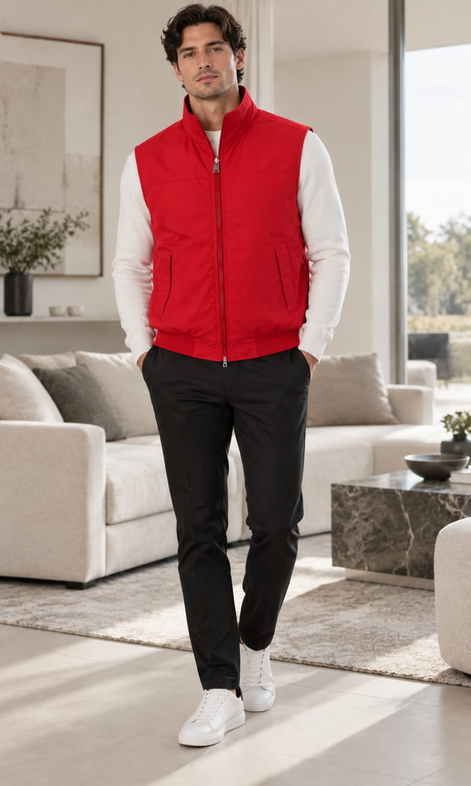 Chaleco Rojo Para Caballero Cuello Alto Tommy Hilfiger