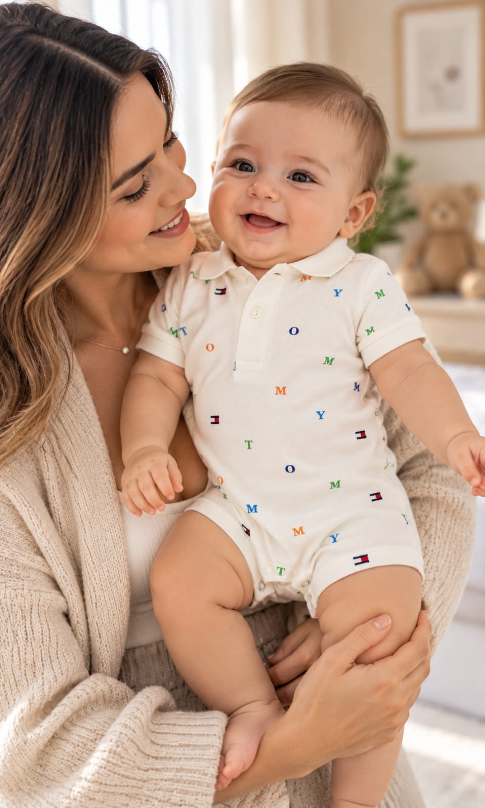 Mameluco Tommy Hilfiger para bebé 3-6 meses color blanco
