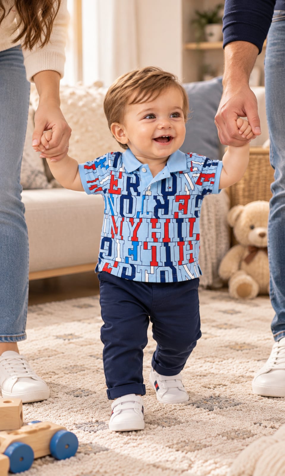 Playera de manga corta para bebé de 12 meses en azul claro – Tommy Hilfiger