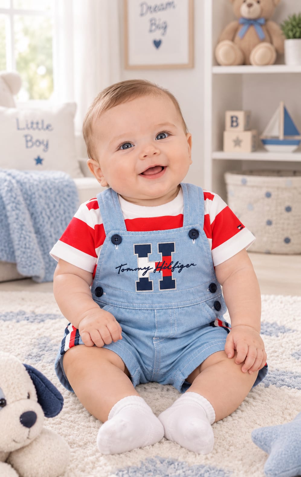 Conjunto de Overol y Playera para Niño 0 a 3 Meses Tommy Hilfiger