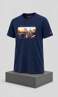 Playera para Hombre Azul Marino Cuello Redondo Manga Corta Tommy Hilfiger