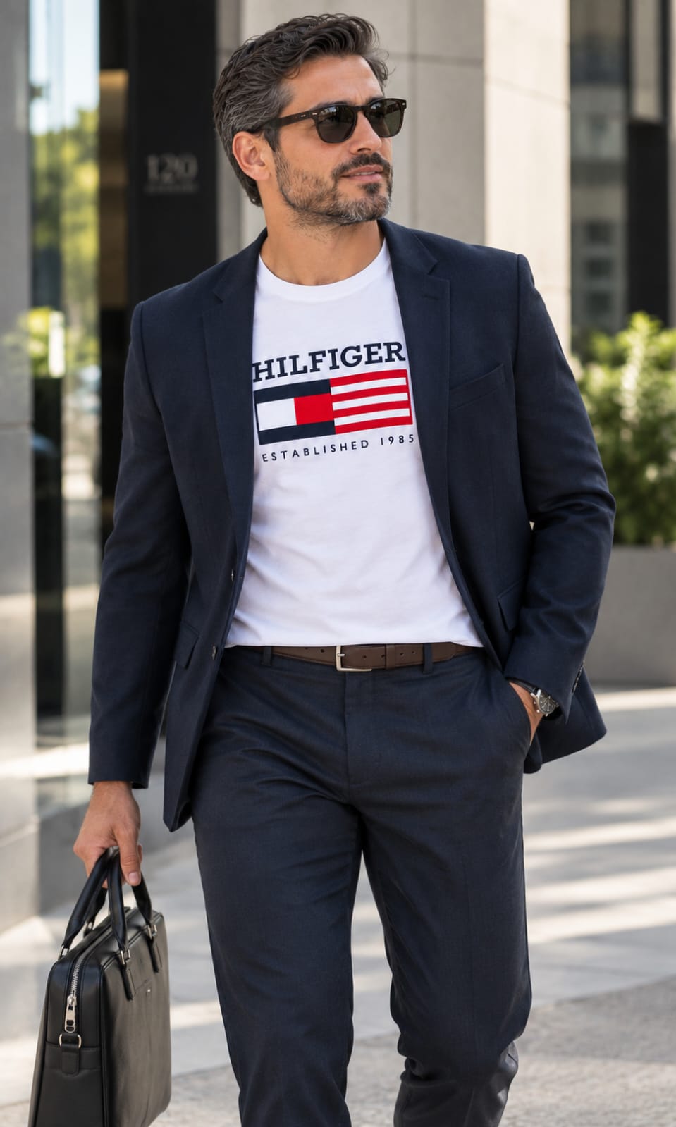 Playera para Hombre Blanca de Cuello Redondo Tommy Hilfiger