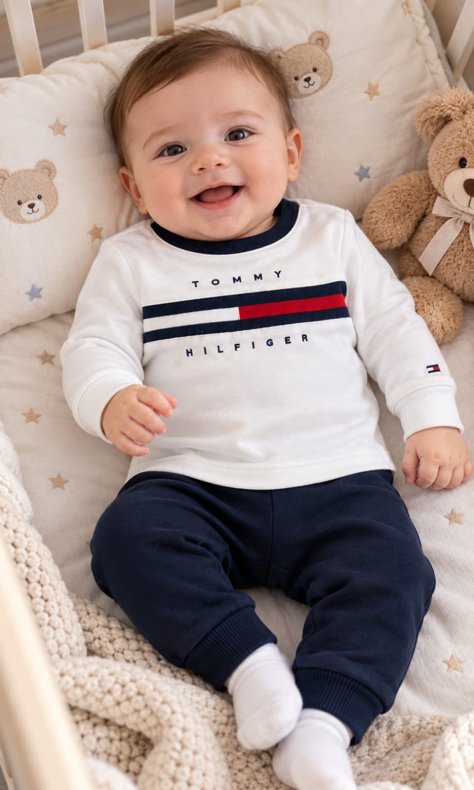 Playera Tommy Hilfiger para bebé color blanco