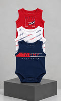 Pack de 3 Pañaleros Tommy Hilfiger para Bebé 3 a 6 Meses Azul Marino, Blanco y Rojo