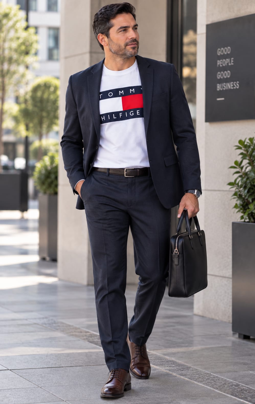 Playera para Hombre Blanca Cuello Redondo Manga Tommy Hilfiger