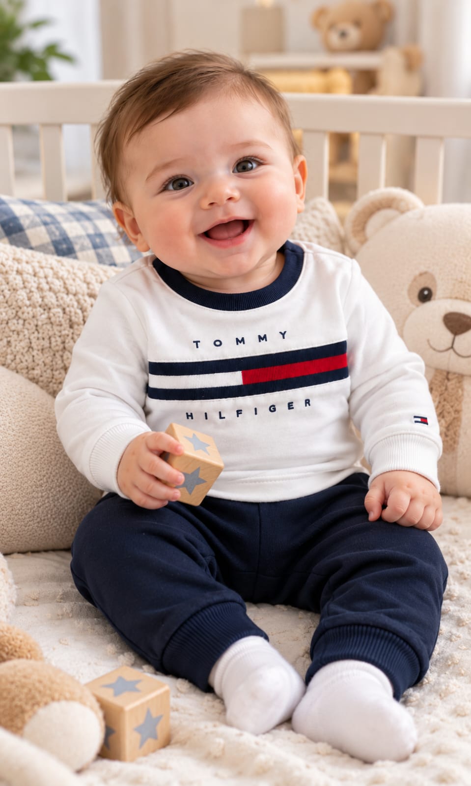 Playera Tommy Hilfiger para bebé color blanco