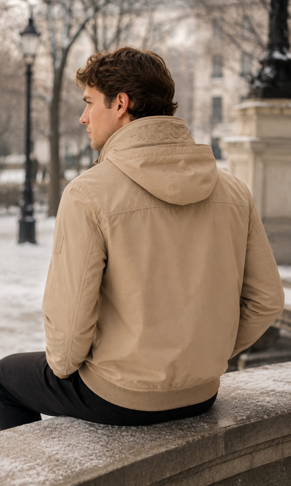 Chamarra Beige Para Caballero Tommy Hilfiger Con Gorro