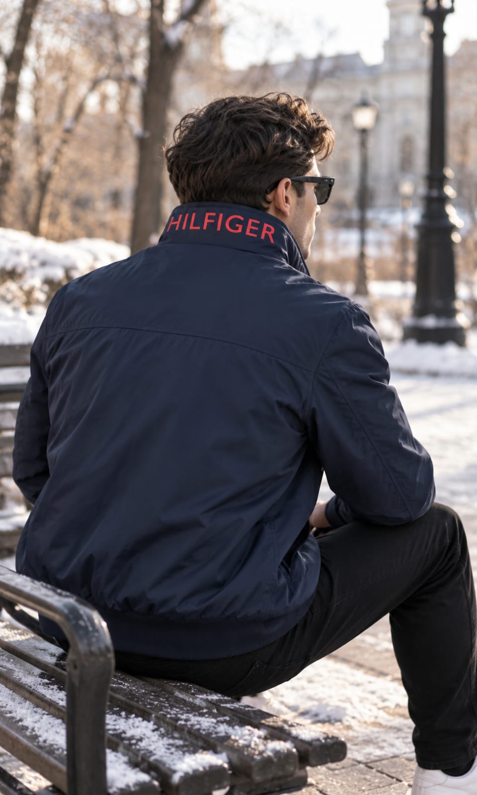 chamarra Azul Marino Para Hombre Con Gorro Impermeable