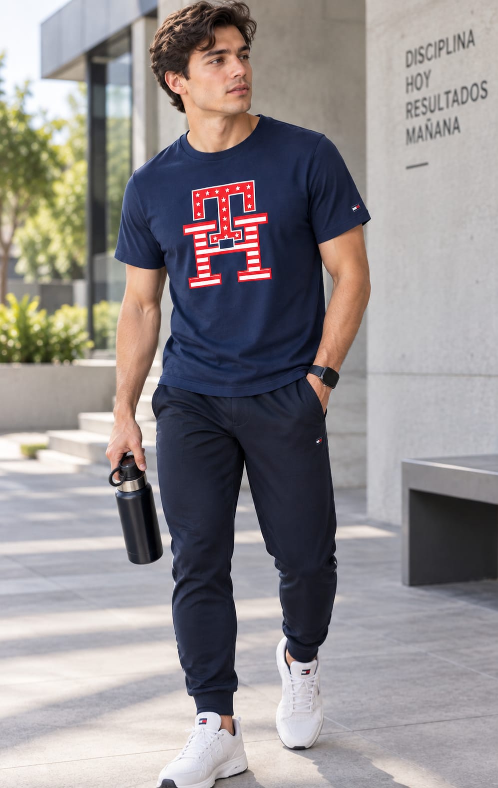 Playera para Hombre Azul Marino Cuello Redondo Tommy Hilfiger