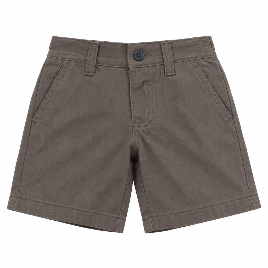Conjunto para bebé de 12 meses camisa manga corta y short en café, gris y blanco