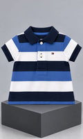 Playera Tommy Hilfiger para bebé 3-6 meses color azul marino, azul y blanco