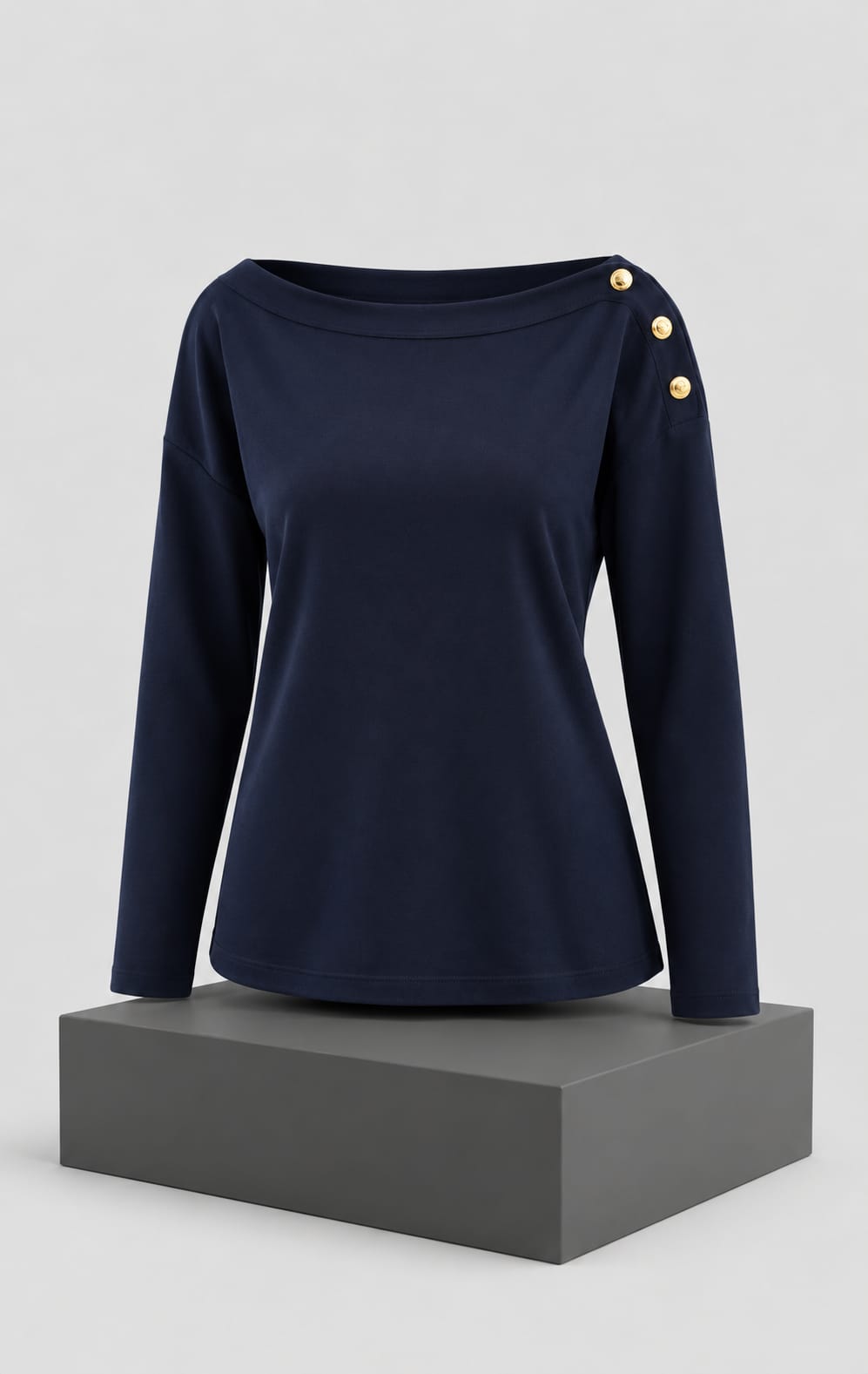 Blusa para Mujer Azul Marino de Manga Larga con Botones Decorativos Tommy Hilfiger