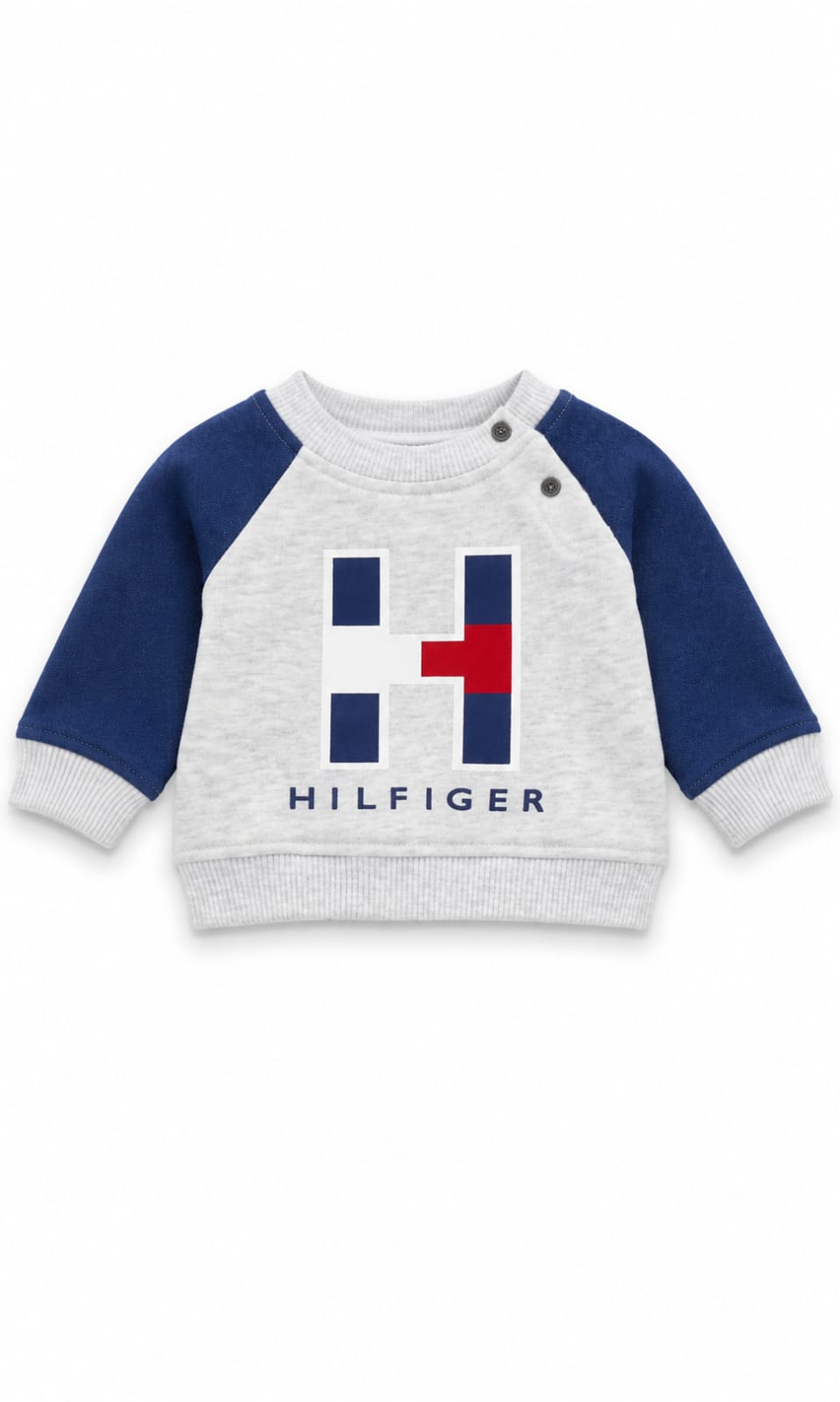 Conjunto Tommy Hilfiger de pants y sudadera para bebé 3-6 meses gris y azul marino